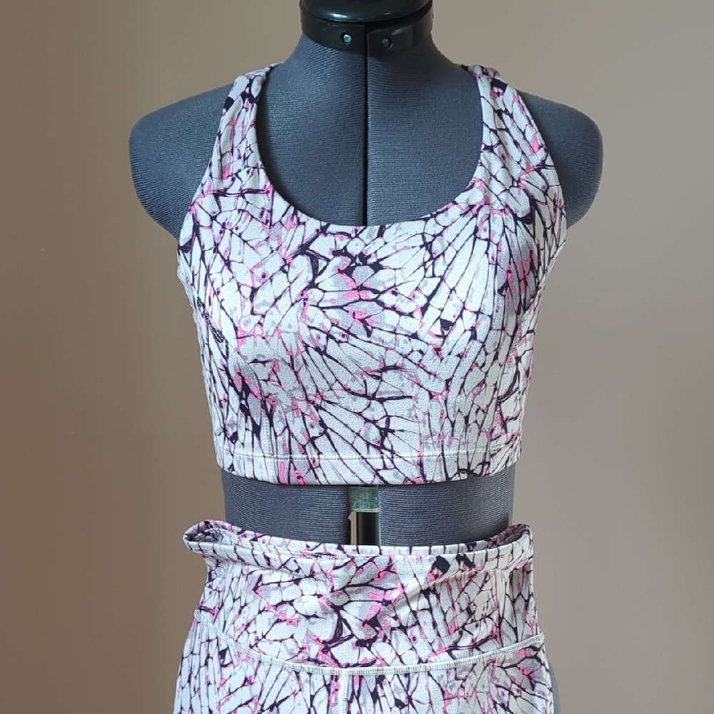 Women's Pink Crisscross Bralette And Legging Set
